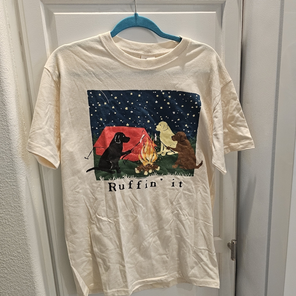 Ruffin' It Dog Campfire Graphic Tee Medium